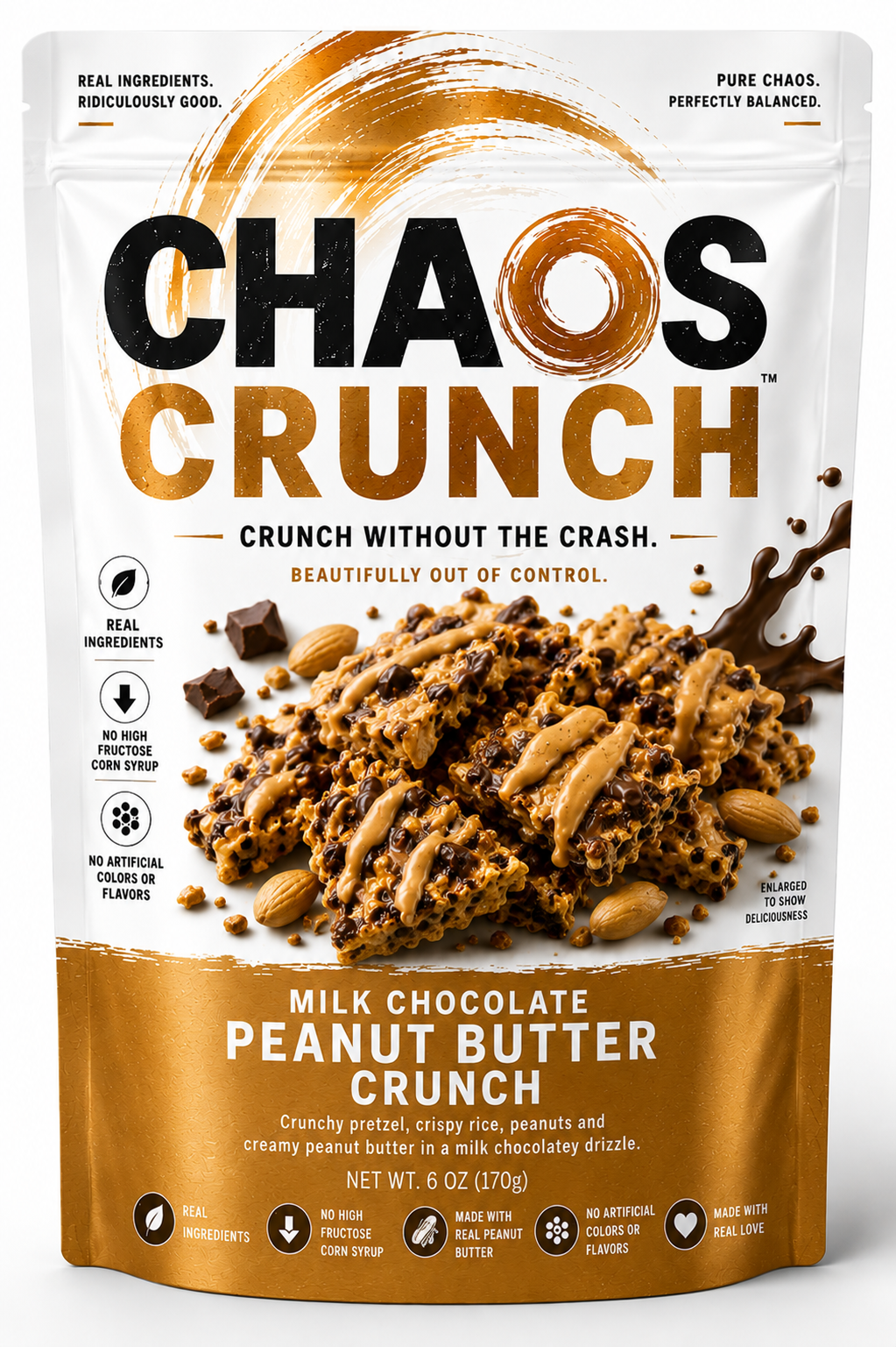 Chaos Crunch Milk Chocolate Peanut Butter Crunch package