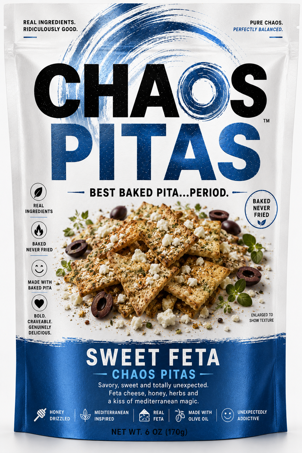 Chaos Pitas Sweet Feta package
